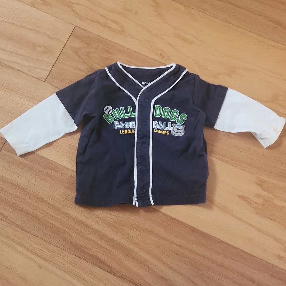 Carter's Bulldogs baseball league camp 6 months long sleeves shirt